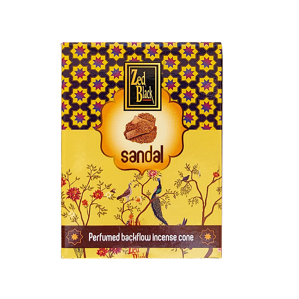 Zed Black Sandal Dhoop Backflow Cones | Incense | Wiccan Center
