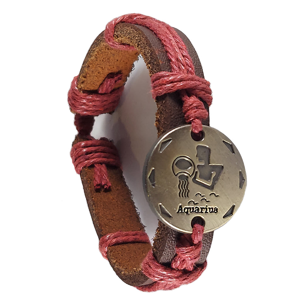 Leather Bracelets with Zodiac Signs | Bracelet | Wiccan Center