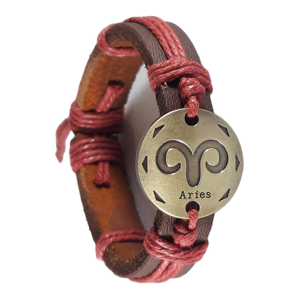 Leather Bracelets with Zodiac Signs | Bracelet | Wiccan Center