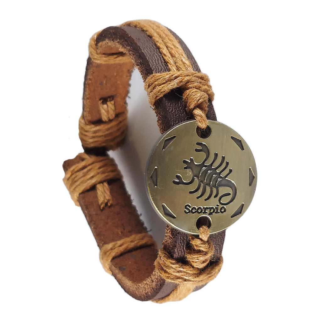 Leather Bracelets with Zodiac Signs | Bracelet | Wiccan Center