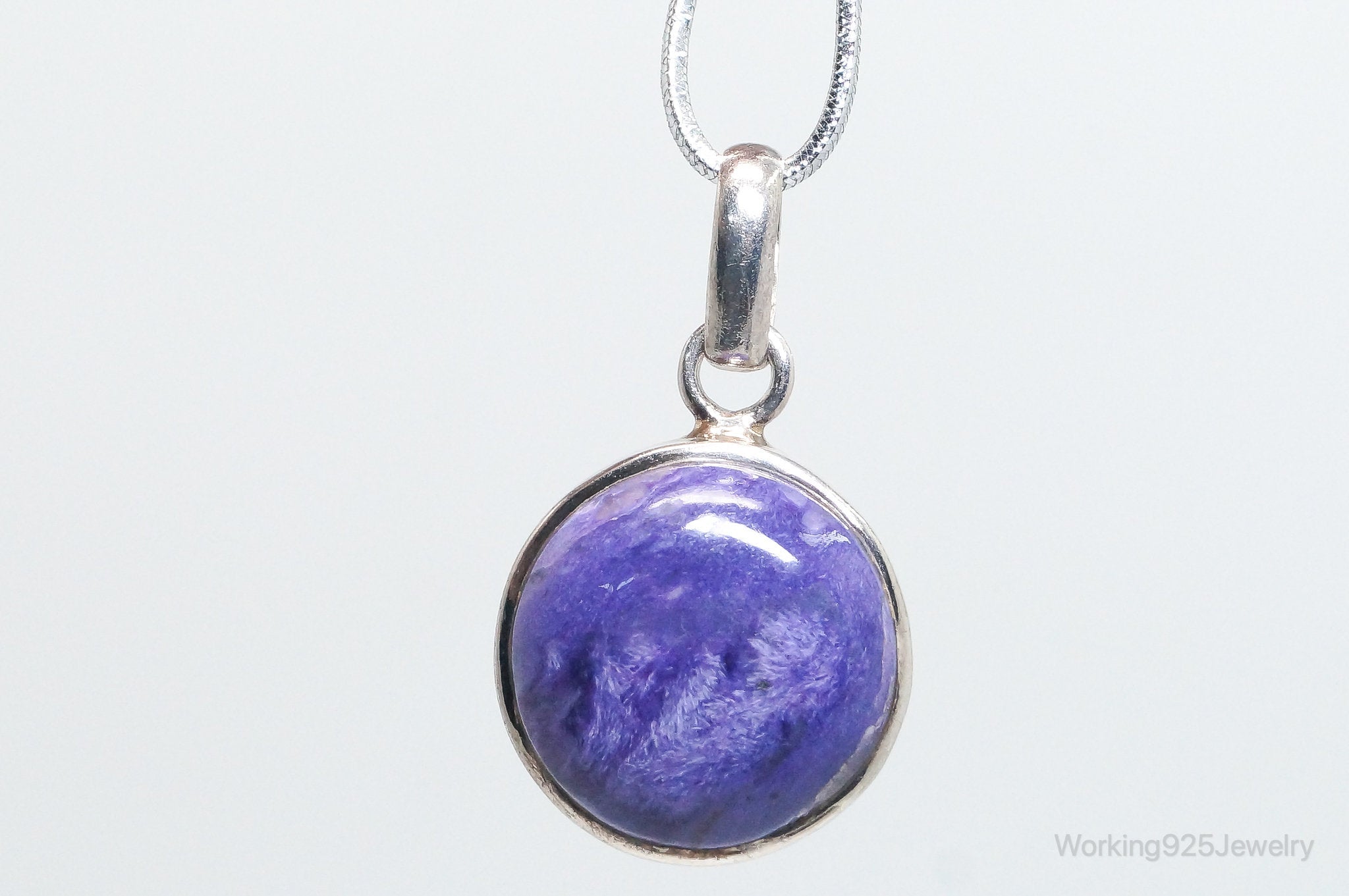 Vintage Large Purple Gemstone Sterling Silver Necklace Pendant | Jewelry > Necklaces > Pendants | Wiccan Center