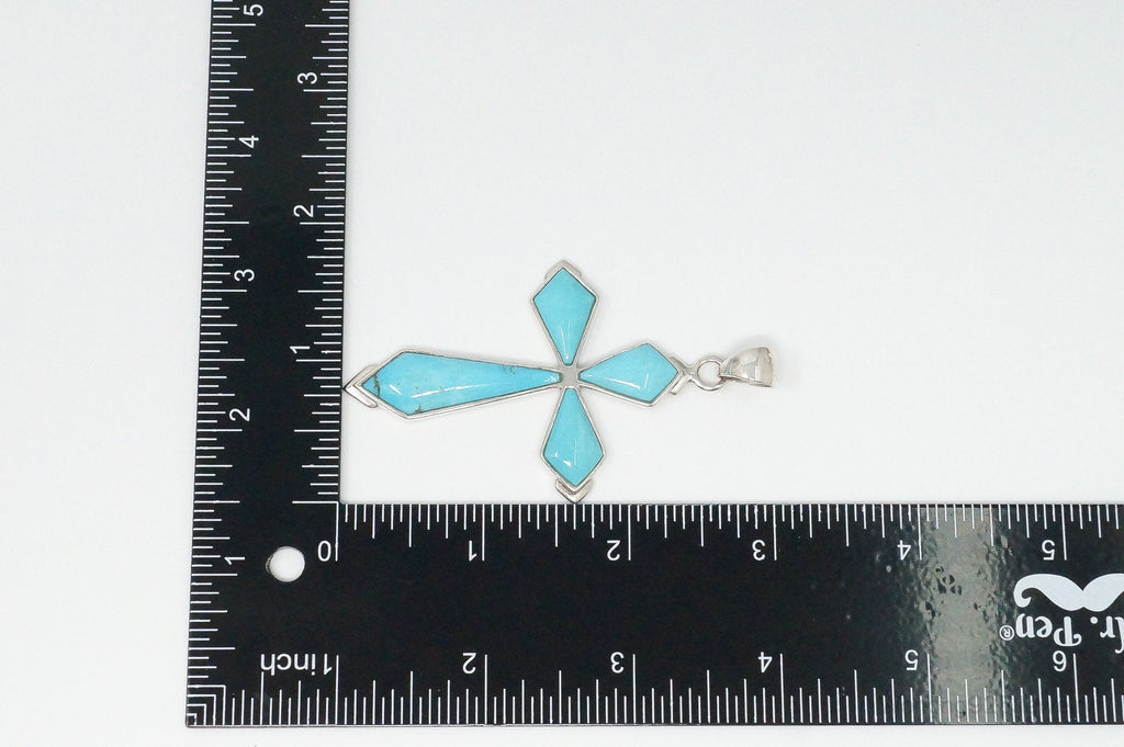 Large Designer SX Turquoise Sterling Silver Southwestern Necklace Pendant | Jewelry > Necklaces > Pendants | Wiccan Center