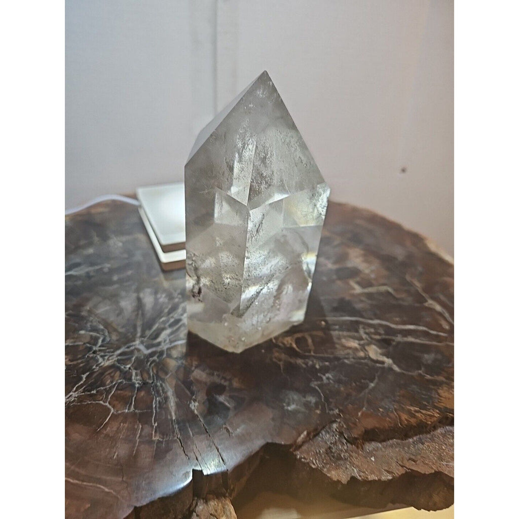 Green Ghost Phantom Quartz Crystal Obelisk — 2.7 lbs, Madagascar | CrystalCloud Company