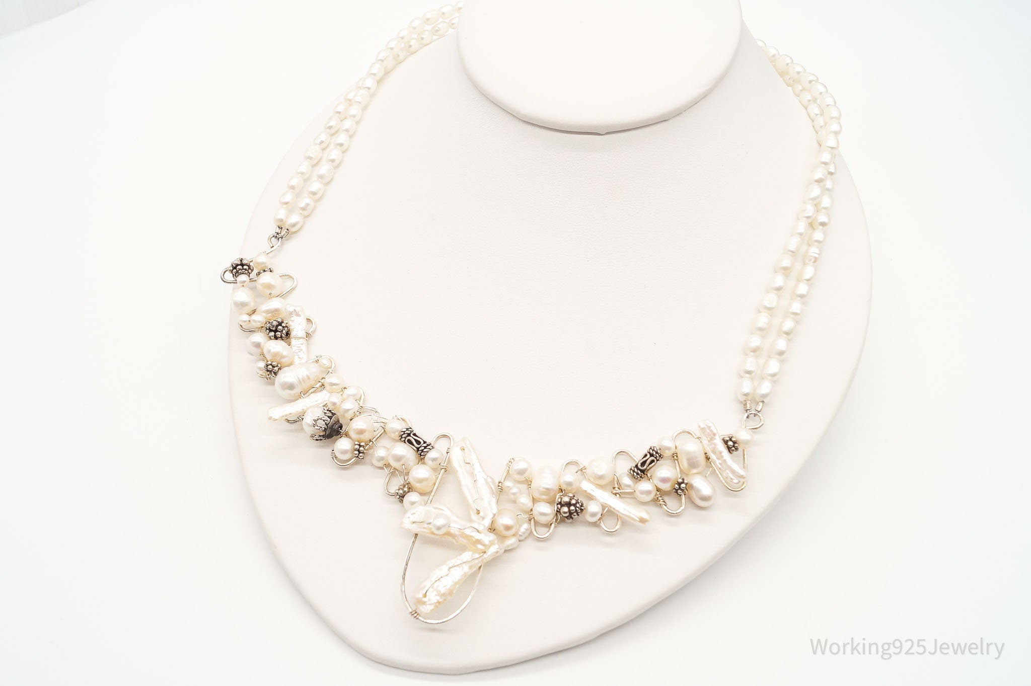 Vintage Pearls Beads Filigree Sterling Silver Necklace | Jewelry > Necklaces > Pendants | Wiccan Center