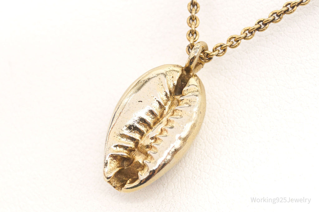 Vintage Mexico Designer Coffee Bean Gold Vermeil Sterling Silver Necklace 16" | Jewelry > Necklaces > Pendants | Wiccan Center