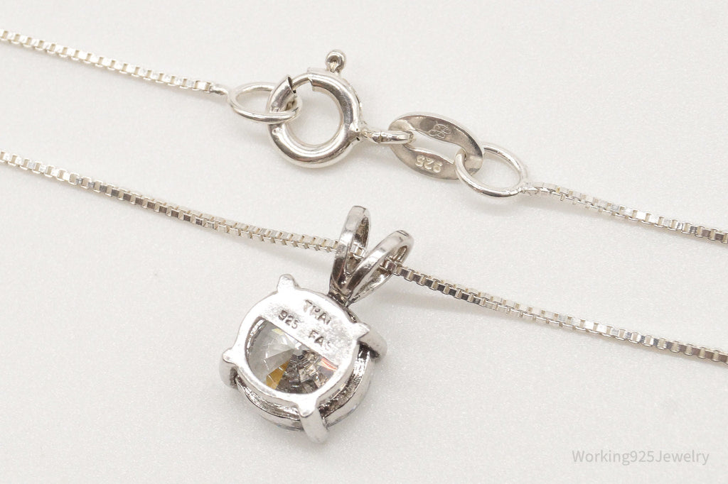Vintage FAS Large Cubic Zirconia Sterling Silver Necklace | Jewelry > Necklaces > Pendants | Wiccan Center