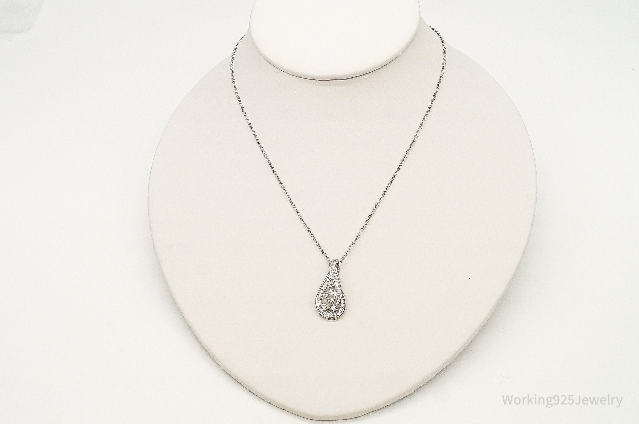 Designer Ryze Cubic Zirconia Sterling Silver Necklace | Jewelry > Necklaces > Pendants | Wiccan Center