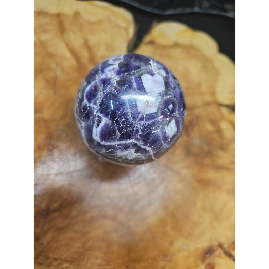Amethyst Sphere — 65mm with Glass Stand, 1 lb | Crystal Spheres & Eggs | Wiccan Center
