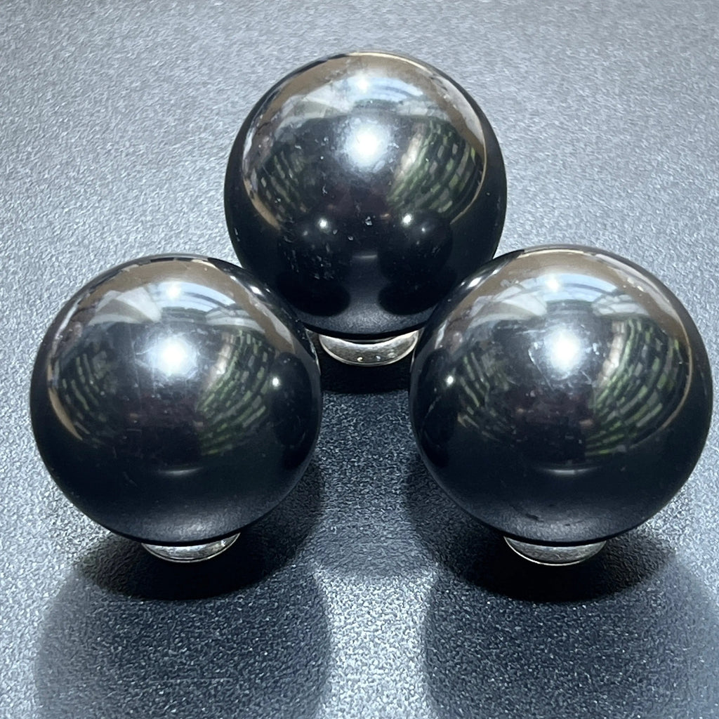 Shungite Sphere (1.5 Inch) Polished Karelian Russian Mineralized Carbon | Home & Living > Home Decor > Home Accents > Rocks & Geodes | Wiccan Center