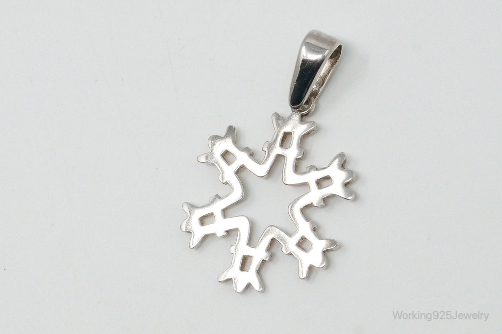 Large Vintage Mexico Snowflake Sterling Silver Pendant | Jewelry > Necklaces > Pendants | Wiccan Center