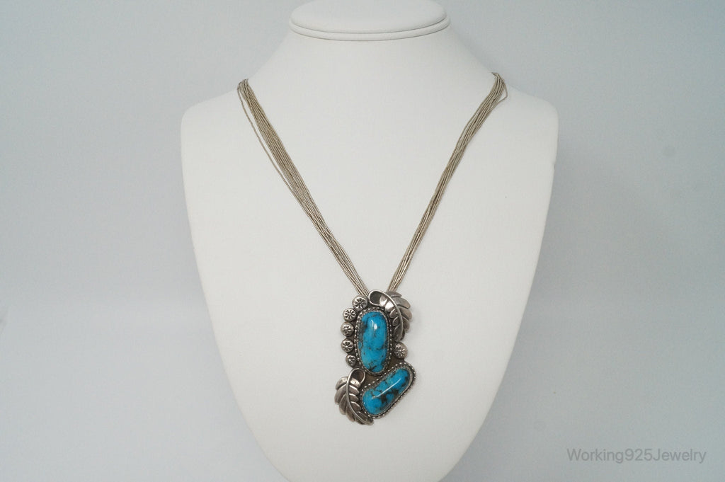 VTG Handmade Native American JH Large Turquoise Sterling Silver Necklace | Jewelry > Necklaces > Pendants | Wiccan Center