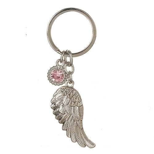 Birthstone Angel Wing Keyring - | Gift Shoppe >> Jewelry >> Key Chains | Wiccan Center