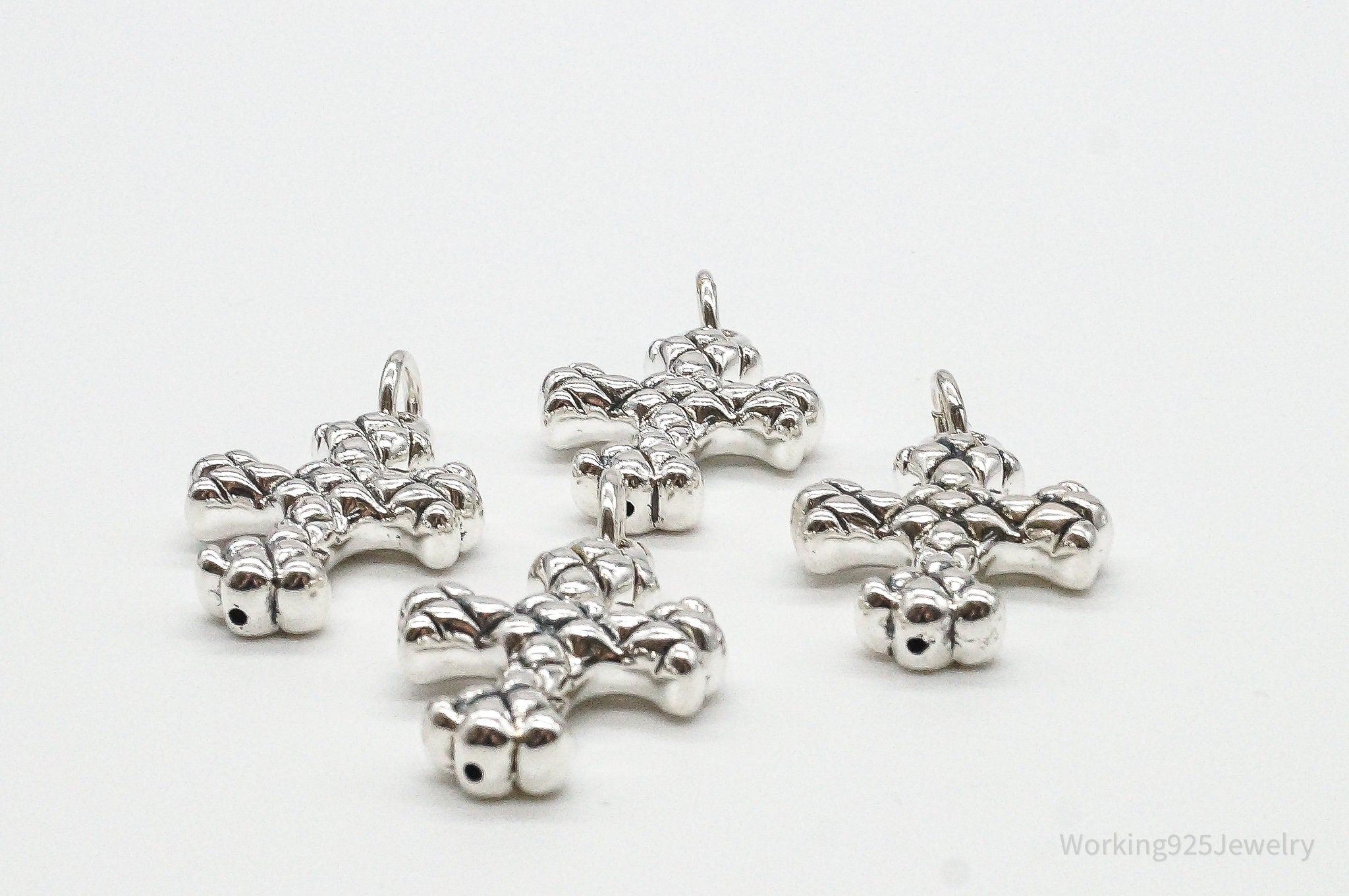 Vintage Puffy Hollow Cross Sterling Silver Pendants | Jewelry > Necklaces > Pendants | Wiccan Center