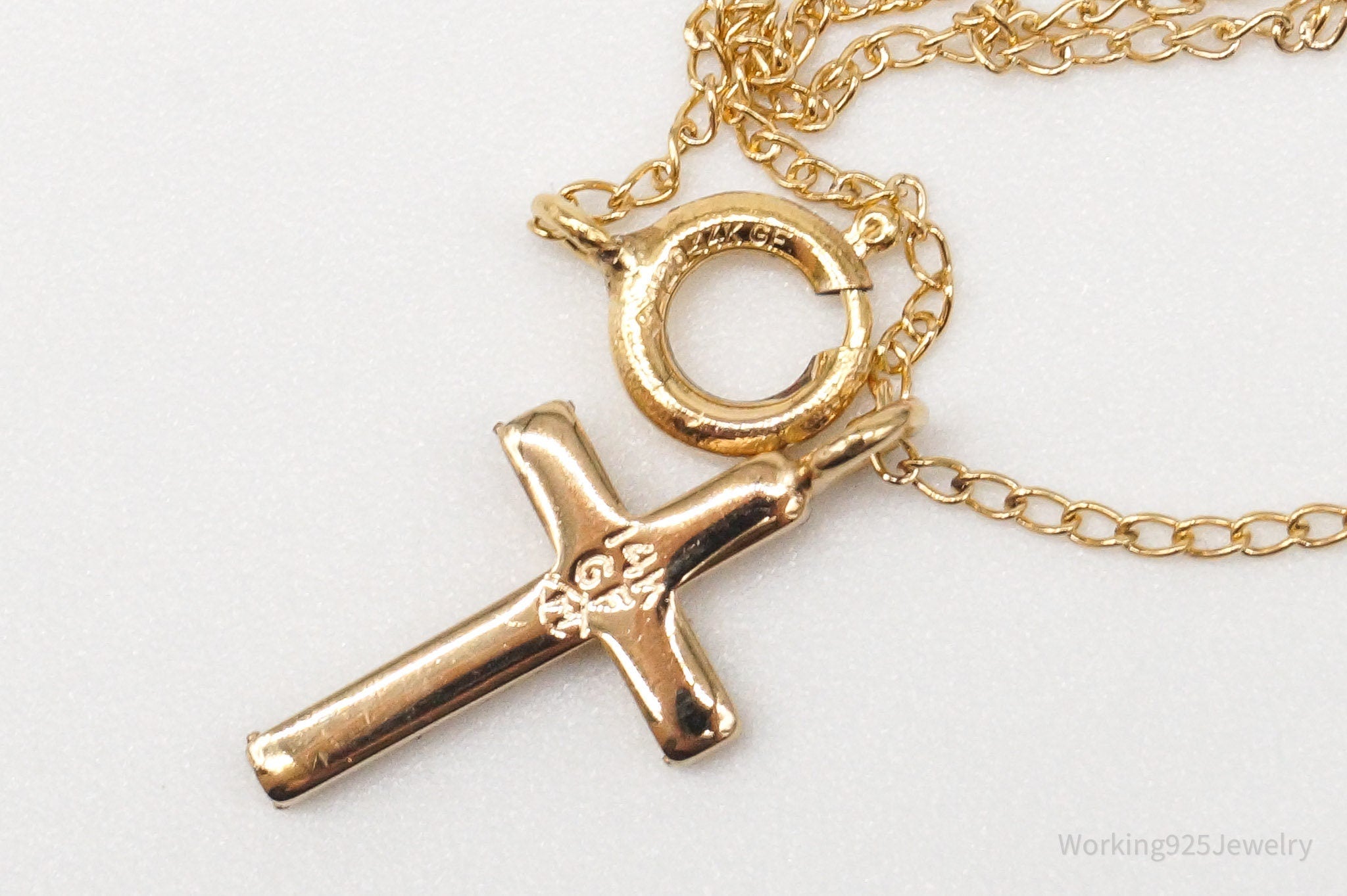 Vintage 14K Yellow Gold Filled Cross Necklace 13" | Jewelry > Necklaces > Pendants | Wiccan Center