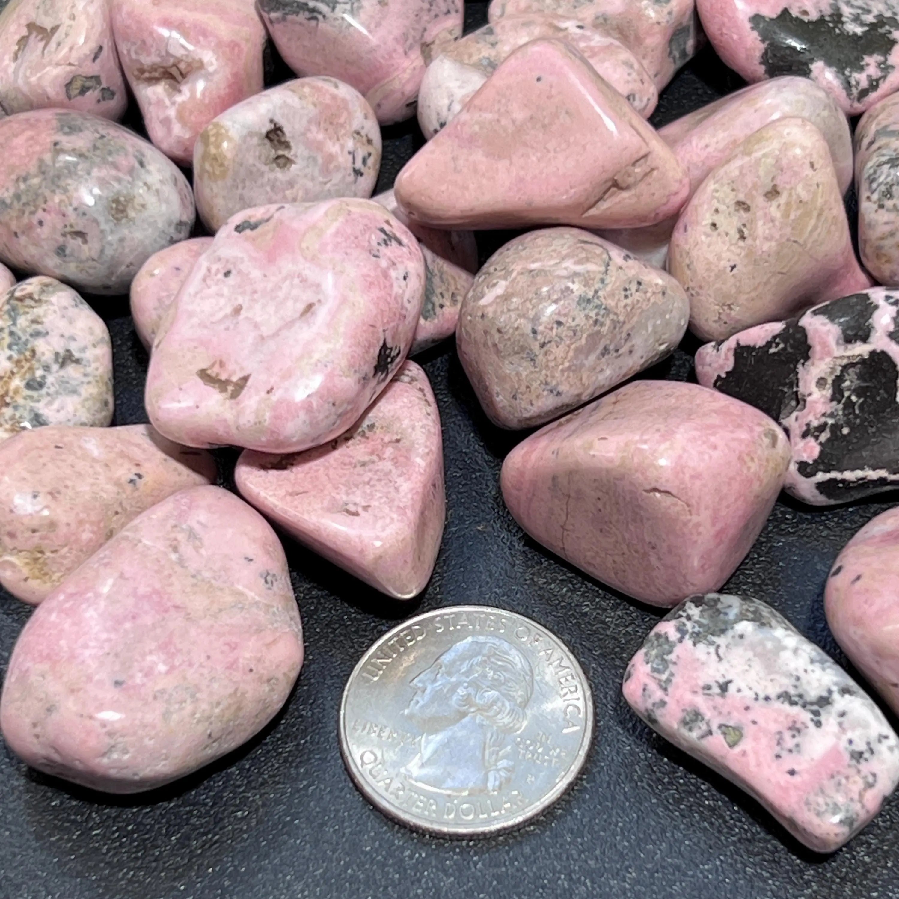 Pink Rhodonite Tumbled Stones (By The Piece or Pound) Bulk Wholesale Lot | Home & Living > Home Decor > Home Accents > Rocks & Geodes | Wiccan Center