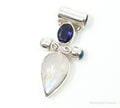Large Vintage SJ Amethyst Blue Topaz Moonstone Sterling Silver Pendant | Jewelry > Necklaces > Pendants | Wiccan Center