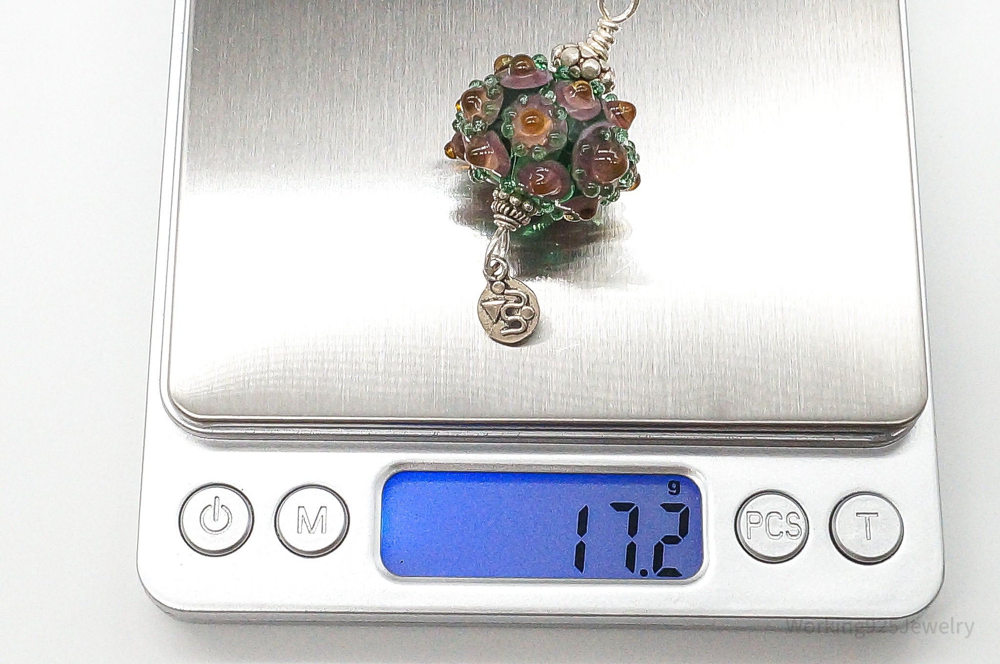 Vintage Large Glass Sterling Silver Pendant | Jewelry > Necklaces > Pendants | Wiccan Center