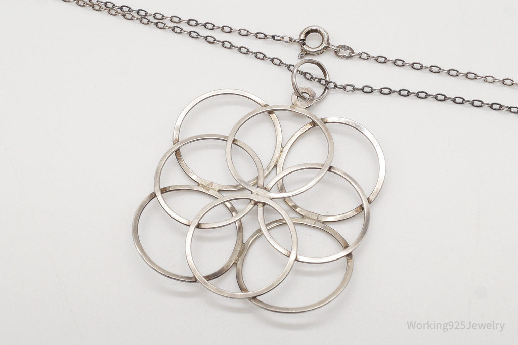 Vintage Modernist Linked Circles Sterling Silver Pendant - 835S Silver Chain | Jewelry > Necklaces > Pendants | Wiccan Center