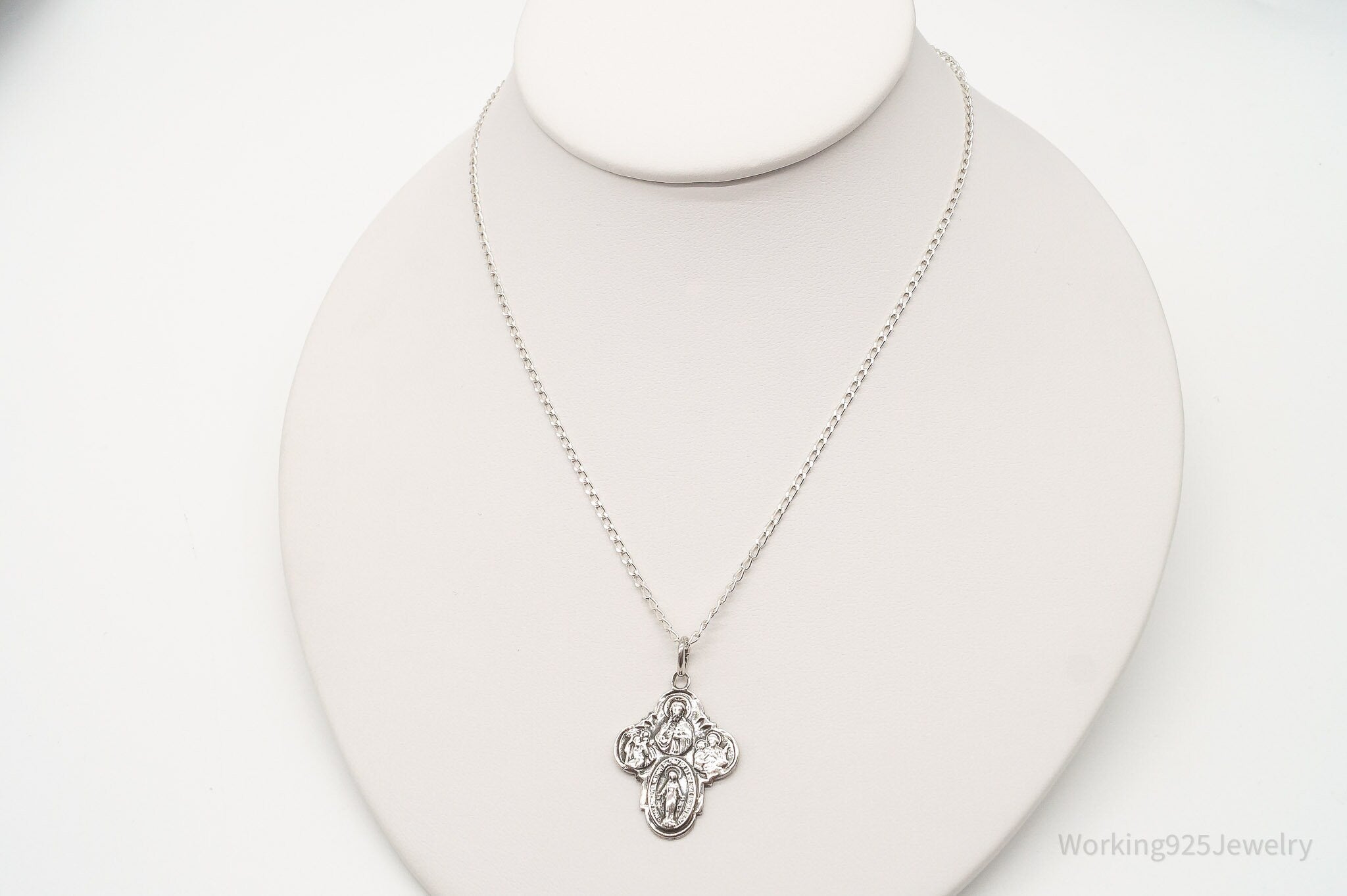 Antique Mary Pray For Us Sterling Silver Necklace | Jewelry > Necklaces > Pendants | Wiccan Center