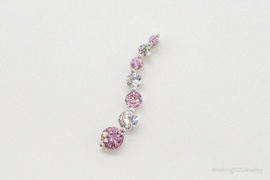 Vintage Pink & White Cubic Zirconia Sterling Silver Pendant | Jewelry > Necklaces > Pendants | Wiccan Center