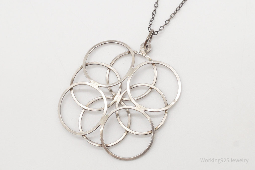 Vintage Modernist Linked Circles Sterling Silver Pendant - 835S Silver Chain | Jewelry > Necklaces > Pendants | Wiccan Center