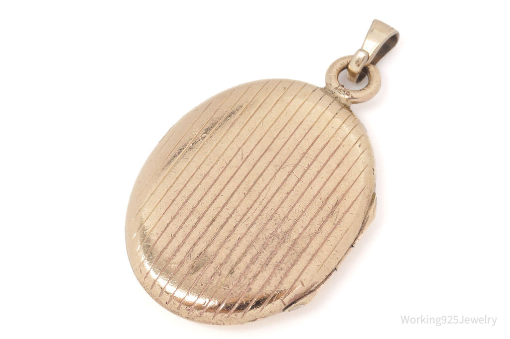Antique 12K Gold Filled Floral Etched Locket Pendant | Jewelry > Necklaces > Pendants | Wiccan Center