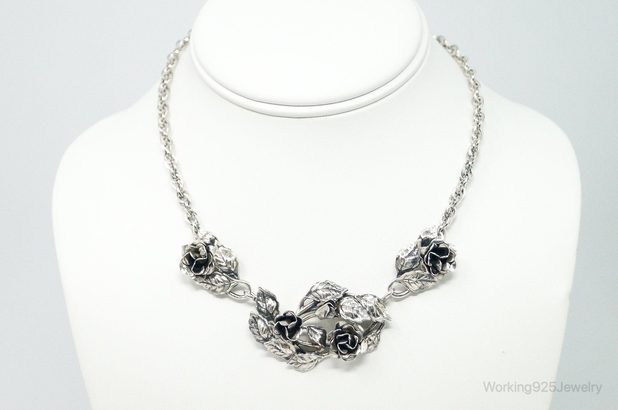 Vintage Danecraft Roses Sterling Silver Necklace | Jewelry > Necklaces > Pendants | Wiccan Center