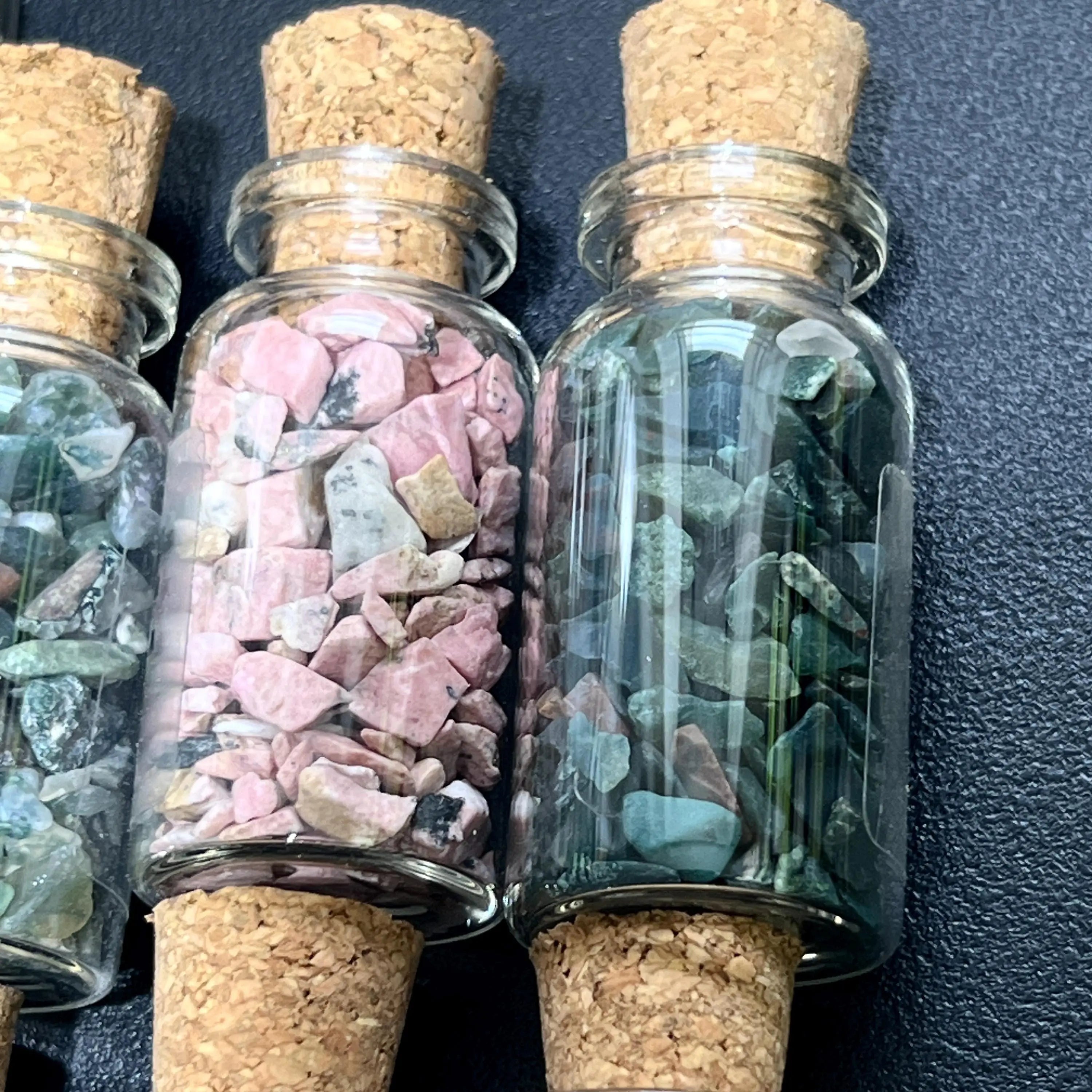 Gemstone Bottle Collection - 15-Piece Natural Rough Crystal Chips Gift Set Box Flat | Home & Living > Home Decor > Home Accents > Rocks & Geodes | Wiccan Center