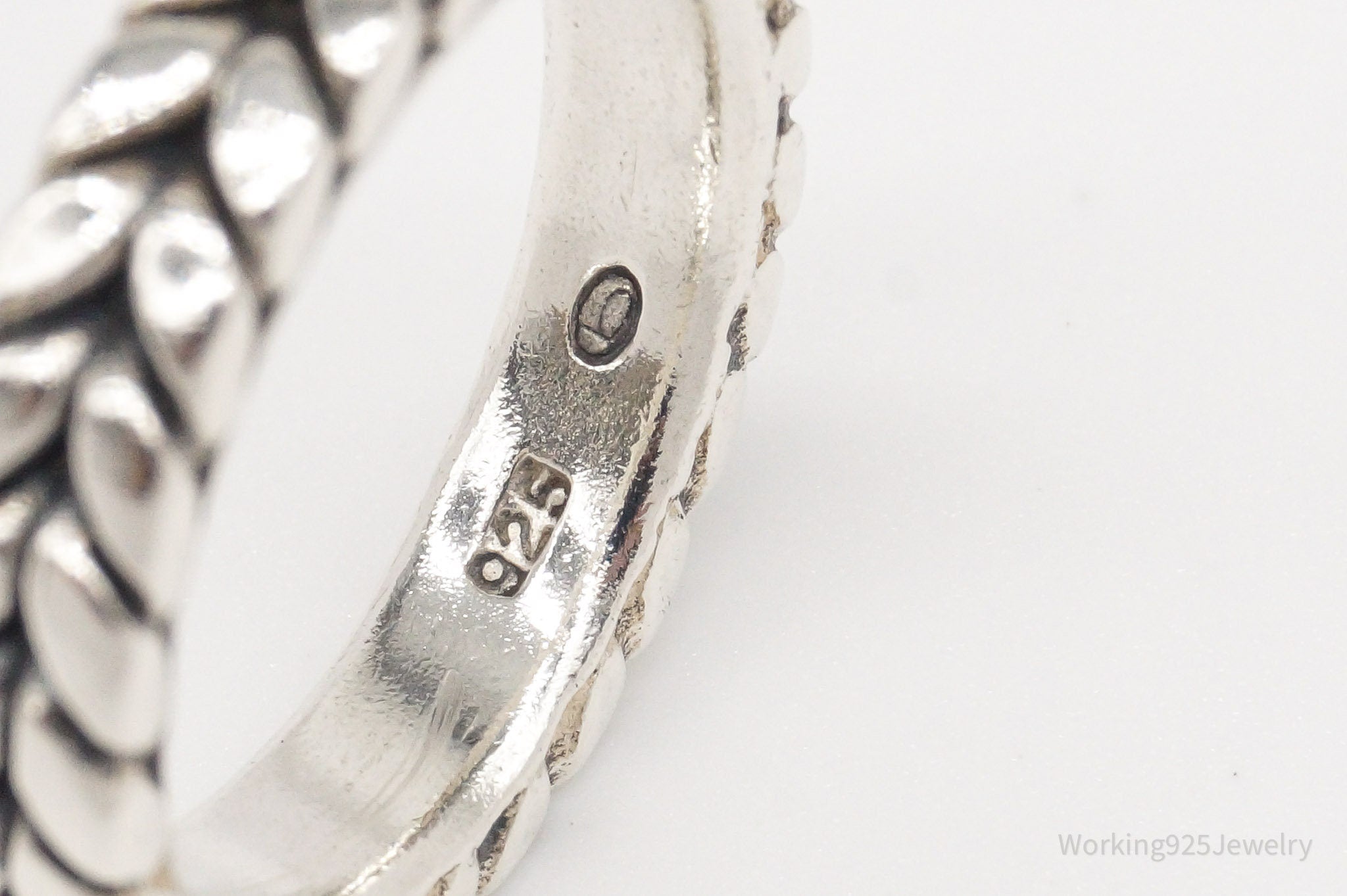 Vintage Cable Cord Rope Braid Sterling Silver Ring - Size 7.75 | Jewelry > Rings | Wiccan Center