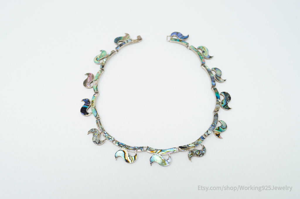 Vintage Designer JE Hecho En Mexico Abalone Shell Sterling Silver Necklace | Jewelry > Necklaces > Pendants | Wiccan Center