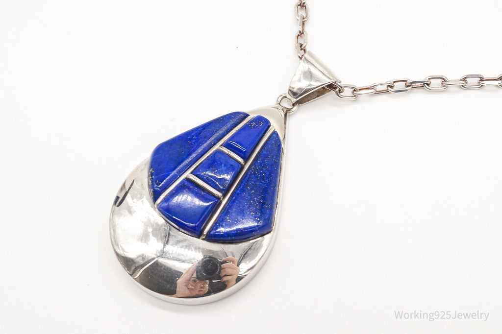 Vintage Artisan SJI Lazuli Lazuli Inlay Sterling Silver Necklace | Jewelry > Necklaces > Pendants | Wiccan Center