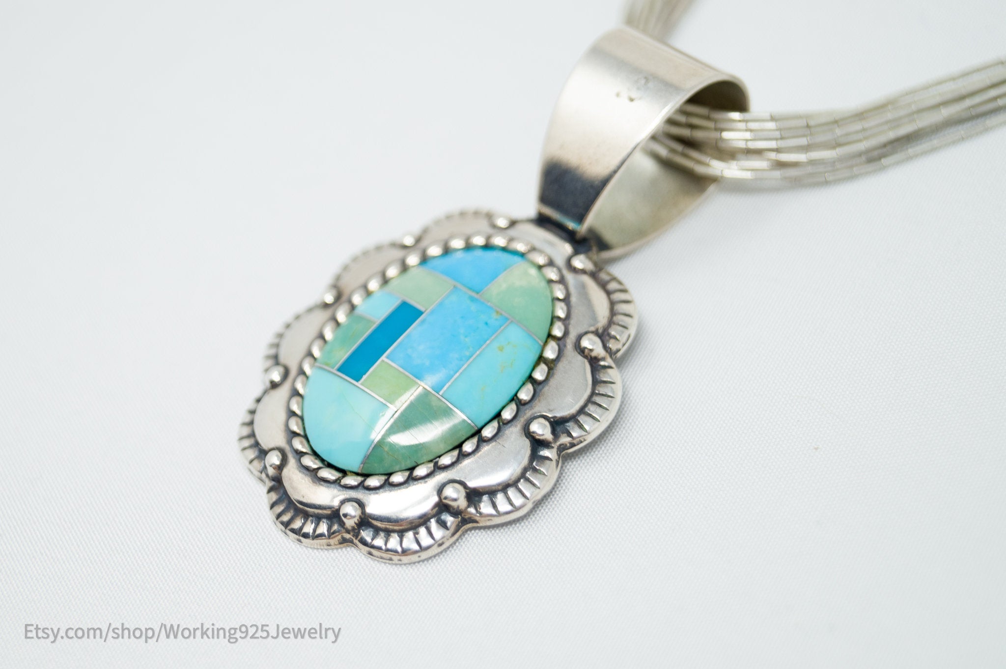 Vintage Designer Carolyn Pollack Relios Turquoise Sterling Silver Necklace | Jewelry > Necklaces | Wiccan Center