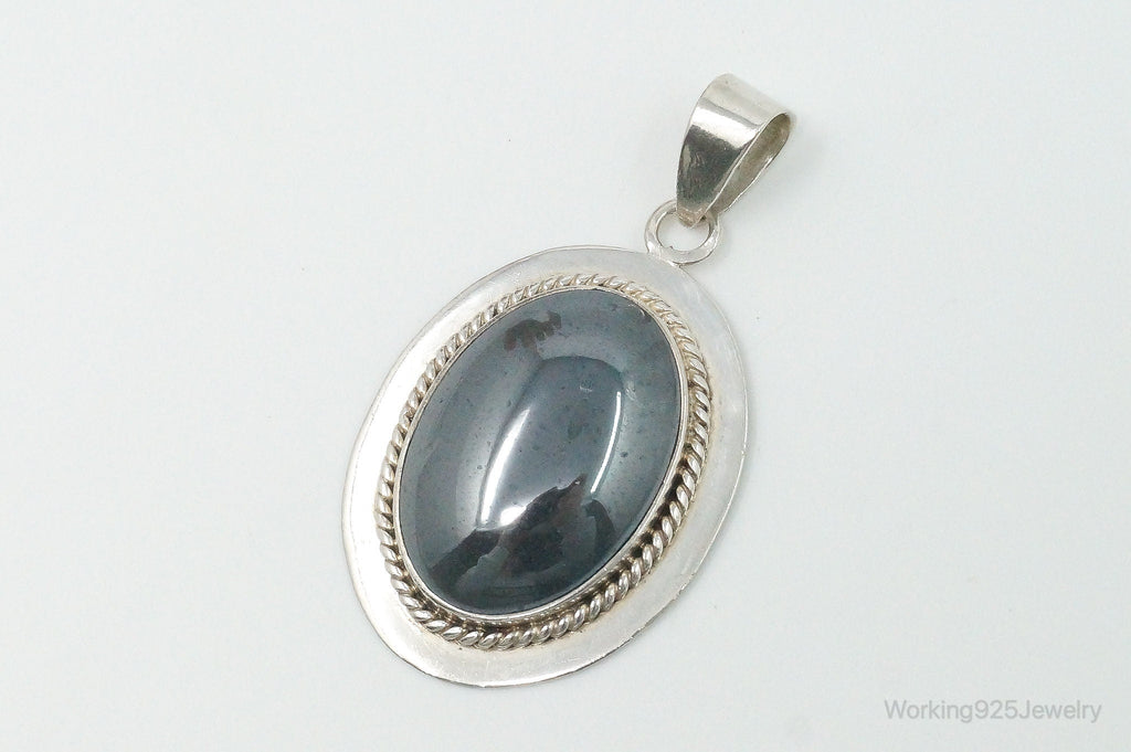 Vintage Large Hematite Sterling Silver Pendant | Jewelry > Necklaces > Pendants | Wiccan Center
