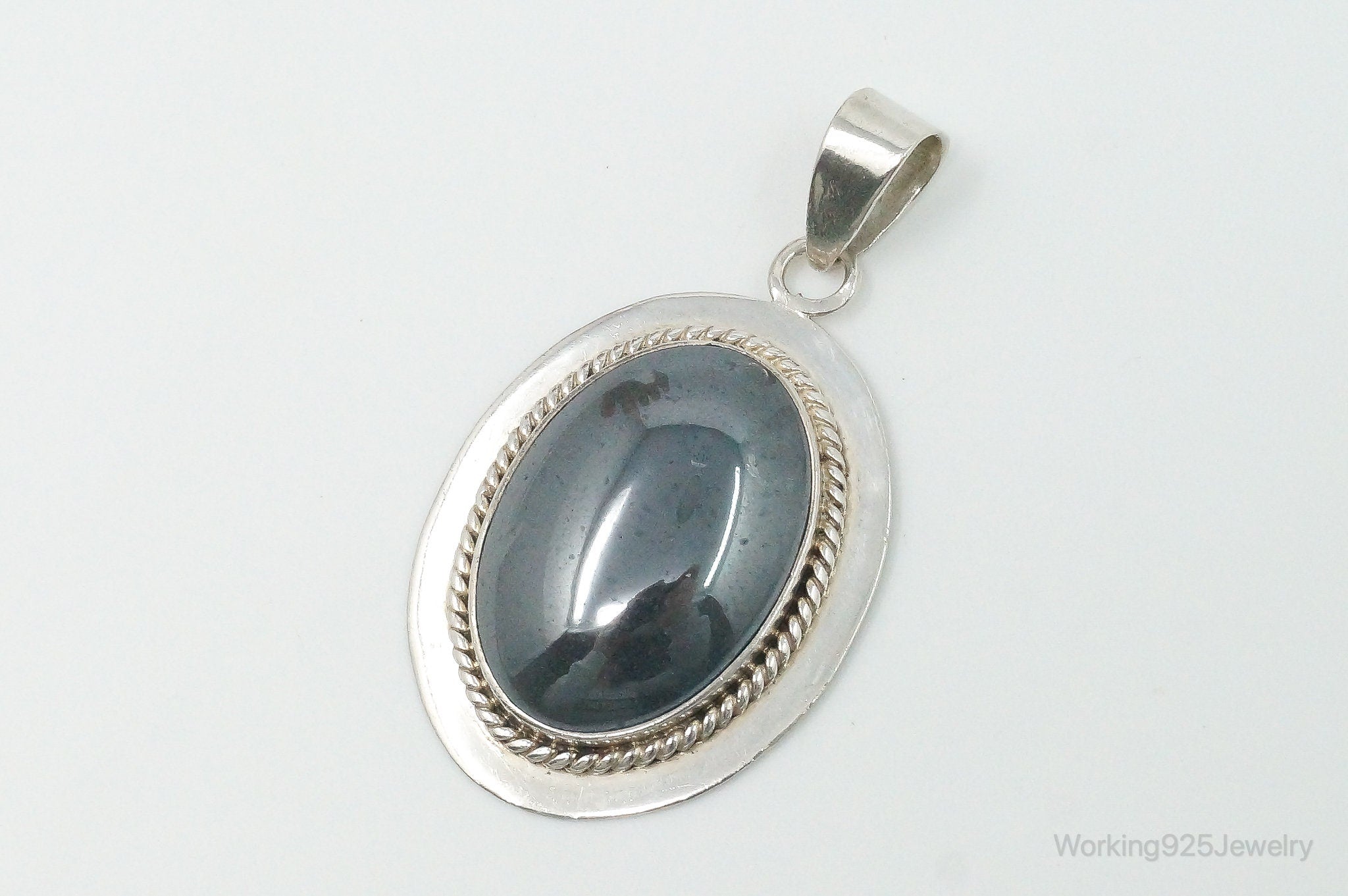 Vintage Large Hematite Sterling Silver Pendant | Jewelry > Necklaces > Pendants | Wiccan Center