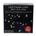 100-Light Battery Operated Multicolor Fairy Lights - Green Wire | Christmas >> Lighting | Wiccan Center