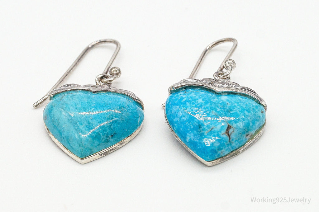 Designer SX Turquoise Hearts Sterling Silver Earrings | Jewelry > Earrings | Wiccan Center