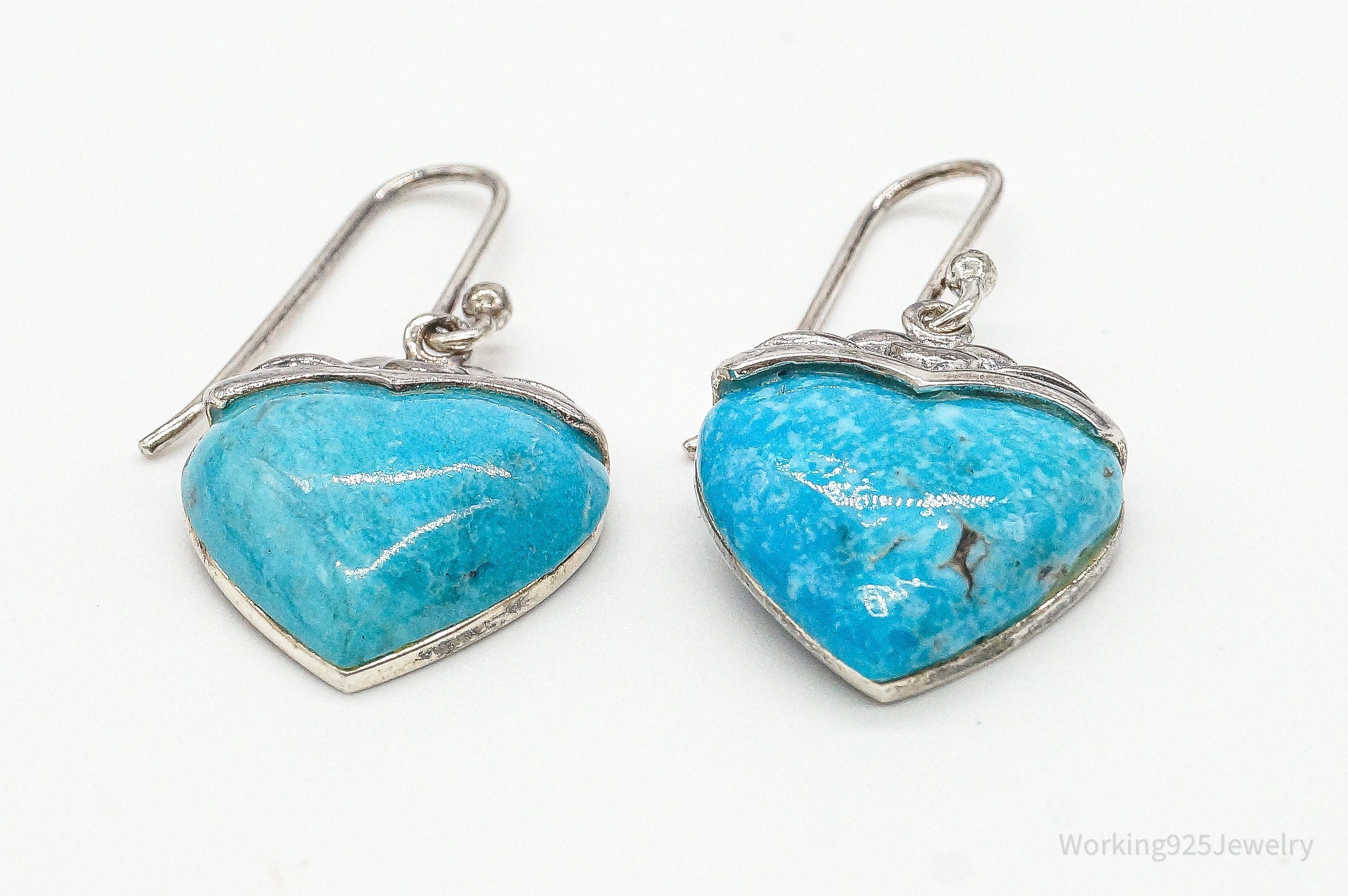Designer SX Turquoise Hearts Sterling Silver Earrings | Jewelry > Earrings | Wiccan Center