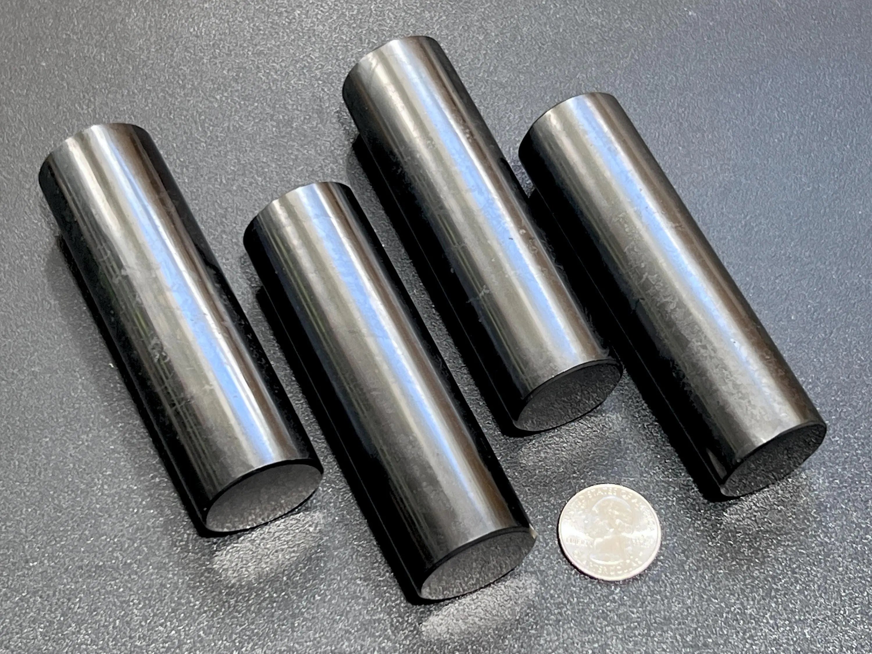 Black Shungite Cylinder Harmonizer Rod (4 Inches) Gemstone Carving Decor Supply | Home & Living > Home Decor > Home Accents > Rocks & Geodes | Wiccan Center