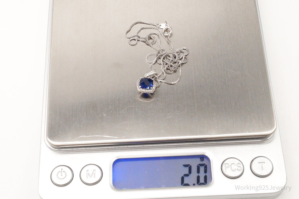 Blue Lab Sapphire Cubic Zirconia Sterling Silver Necklace | Jewelry > Necklaces > Pendants | Wiccan Center
