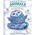RELAXING Adult Colouring Book: Amazing Animals - For Relaxation, Meditation, Stress Relief, Calm And Healing - Paperback