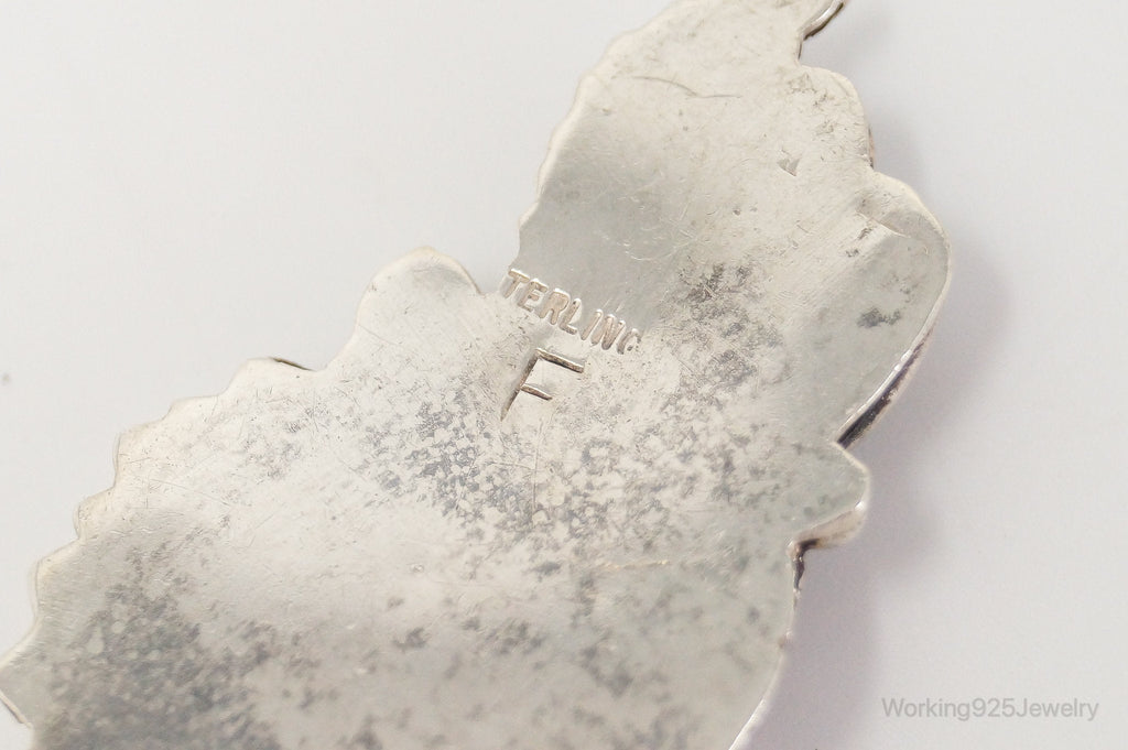 Vintage Native America F Handmade Feathers Design Sterling Silver Necklace | Jewelry > Necklaces > Pendants | Wiccan Center