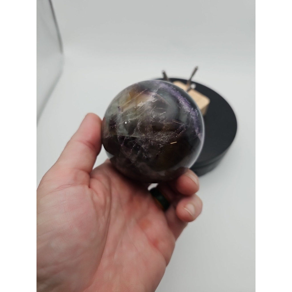 1.5LB Natural Colorful Fluorite Ball Quartz Crystal Energy Sphere crystal | Crystal Spheres & Eggs | Wiccan Center