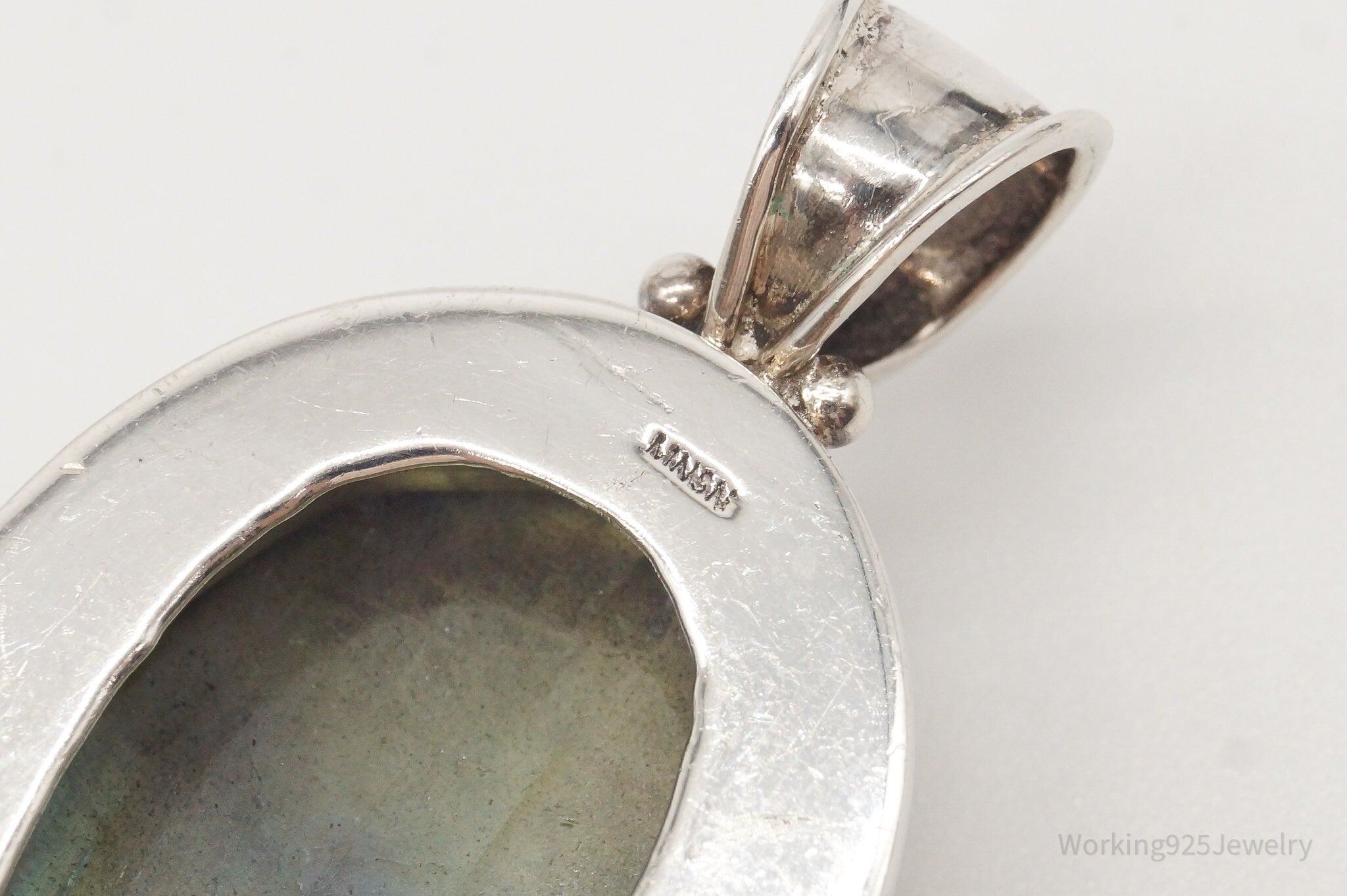 Vintage Large Labradorite Sterling Silver Pendant | Jewelry > Necklaces > Pendants | Wiccan Center
