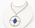 Antique Lapis Lazuli Modernist Style Large Pendant Silver Necklace | Jewelry > Necklaces > Pendants | Wiccan Center