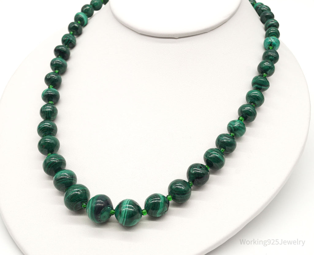 Vintage Green Malachite Bead Necklace | Jewelry > Necklaces > Pendants | Wiccan Center