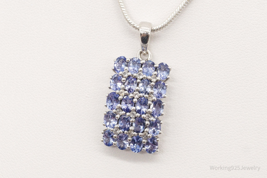 Vintage Designer TGGC Iolite Cubic Zirconia Sterling Silver Necklace | Jewelry > Necklaces > Pendants | Wiccan Center