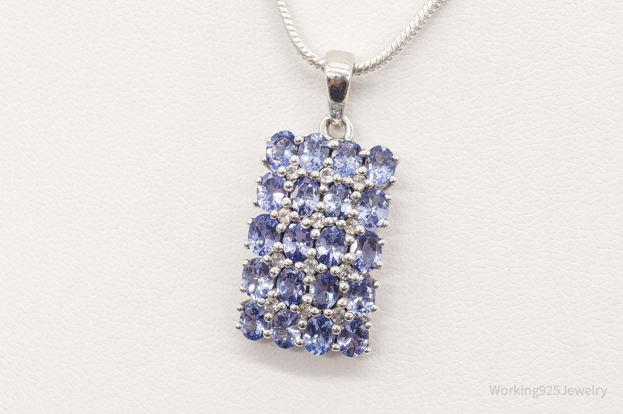 Vintage Designer TGGC Iolite Cubic Zirconia Sterling Silver Necklace | Jewelry > Necklaces > Pendants | Wiccan Center