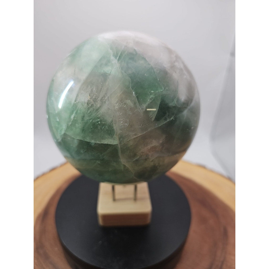 Large Natural Green Fluorite Quartz Crystal Sphere — 5.43 lbs, Madagascar | CrystalCloud Company | Crystal Spheres & Eggs | Wiccan Center