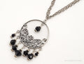 Vintage Black Onyx Bead Chandelier Sterling Silver Necklace | Jewelry > Necklaces > Pendants | Wiccan Center