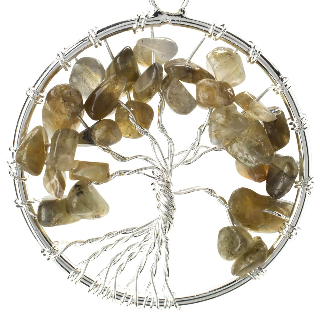 Labradorite Wire Wrapped Tree of Life Necklace - Sacred Geometry | Gemstone Jewelry > Necklaces | Wiccan Center